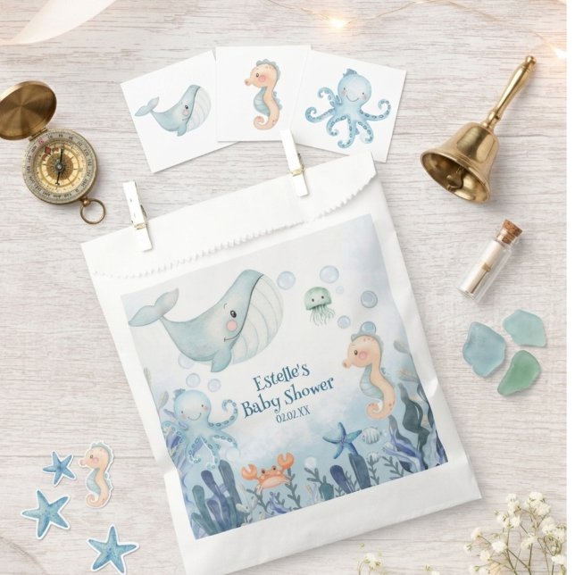 Bolsa De Papel Nos vemos pronto Caballito de mar Cangrejo Estrell (Subido por el creador)