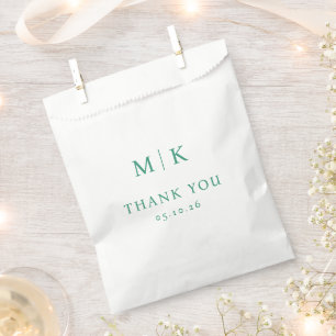 Bolsa De Papel Nota de agradecimiento verde elegante