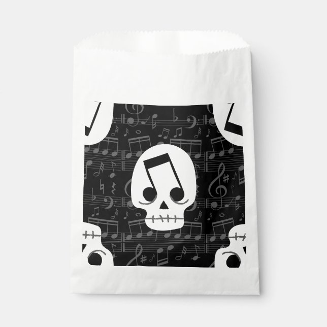 Bolsa De Papel nota de música gótica ojos cráneo macabro (Anverso)