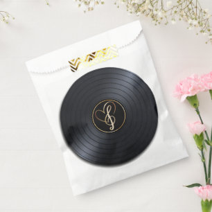 Bolsa De Papel Notas de Música de Vinilo Amor