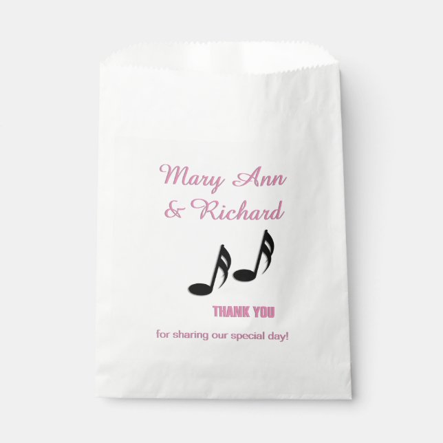 Bolsa De Papel Notas musicales Gracias (Anverso)