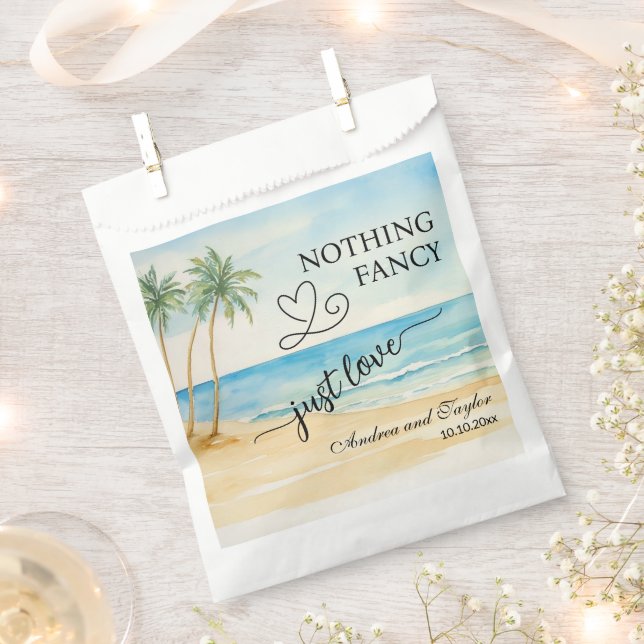 Bolsa De Papel Nothing Fancy Just Love Elegant Wedding  (Cortado)