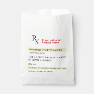 Bolsa De Papel Novedad divertida Rx Etiqueta de prescripción Can