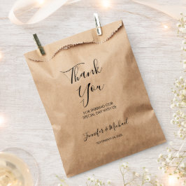 Bolsa De Papel Novedosa y elegante novia y novio. Gracias boda