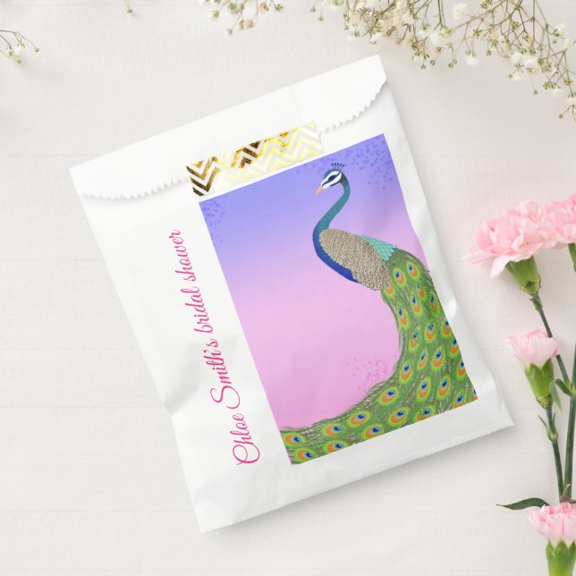 Bolsa De Papel Novia-a-ser elegante Peacock (Sellado)