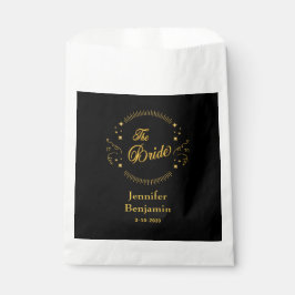 Bolsa De Papel Novia Boda negro elegante clásico