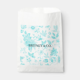 Bolsa De Papel Novia & Co. Toile Floral Teal Personalizada