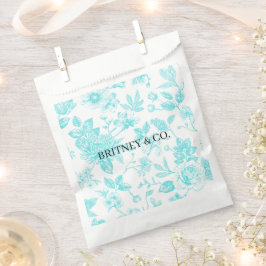 Bolsa De Papel Novia & Co. Toile Floral Teal Personalizado