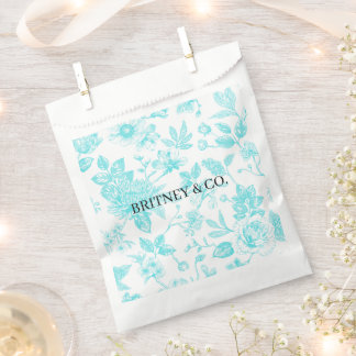 Bolsa De Papel Novia & Co. Toile Floral Teal Personalizado