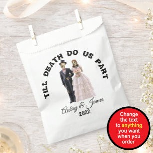 Bolsa De Papel Novia y Novio Esqueleto Boda de Halloween
