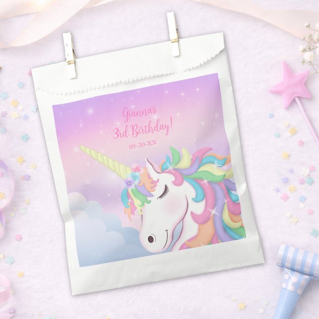 Bolsa De Papel Nubes Mágicas de Unicornio Arcoíris Pastel (Subido por el creador)