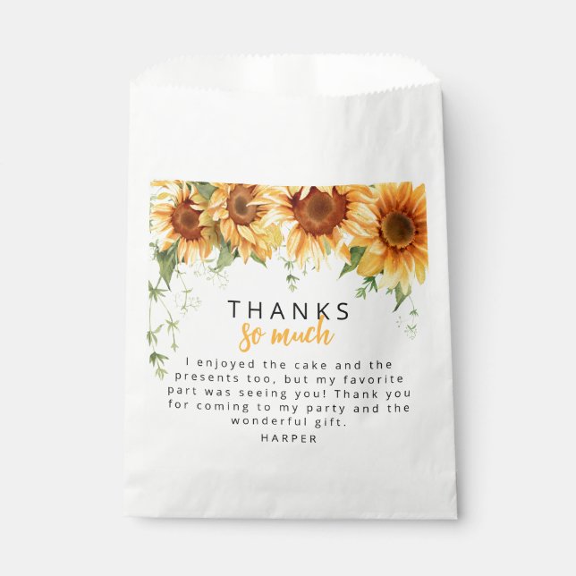 Bolsa De Papel Nuestra foto de nuestro pequeño girasol cumpleaños (Anverso)