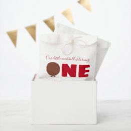 Bolsa De Papel Nuestro Pequeño Baloncesto cumple un primer cumple