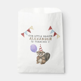 Bolsa De Papel Nuestro pequeño castor, primer Fiesta de cumpleaño