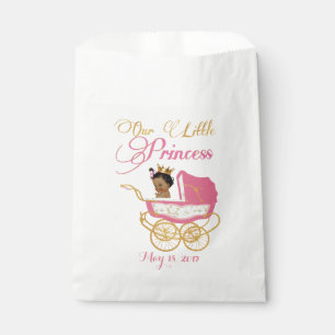 Bolsa De Papel Nuestro pequeño cochecitos del rosa y del oro