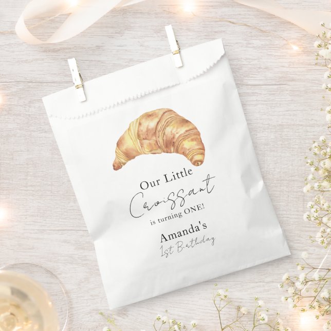 Bolsa De Papel Nuestro pequeño Fiesta croissant de cumpleaños (Cortado)