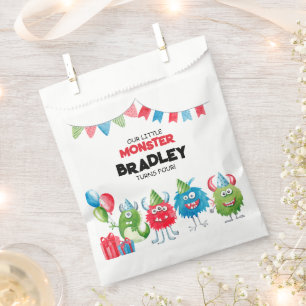 Bolsa De Papel Nuestro Pequeño Monstruo Fiesta de Cumpleaños co