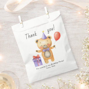 Bolsa De Papel Nuestro pequeño oso cumple un año Fiesta de cumple