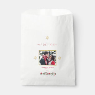Bolsa De Papel Nuestro primer Boda de fotos de copos de nieve flo