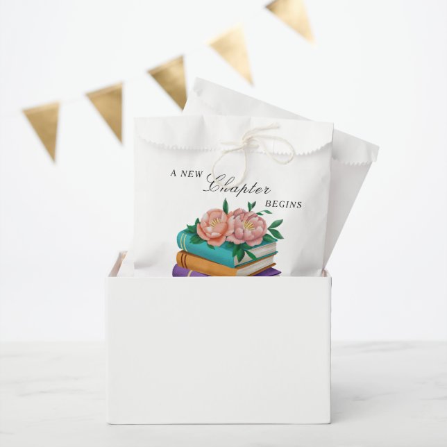Bolsa De Papel Nueva Capitulo Comienza Ducha Nupcial Floral (Fiesta)