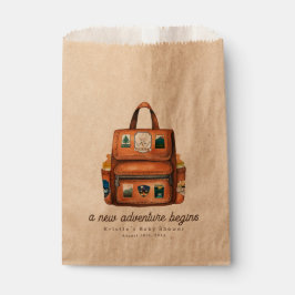 Bolsa De Papel Nueva mochila de aventura + Baby Shower de botella