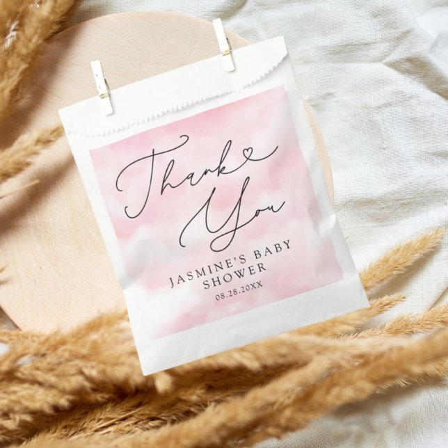 Bolsa De Papel Nueve Baby Shower de nube rosa (Subido por el creador)