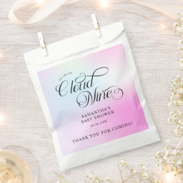 Bolsa De Papel Nueve Baby Shower en la nube rosa pastel moderna