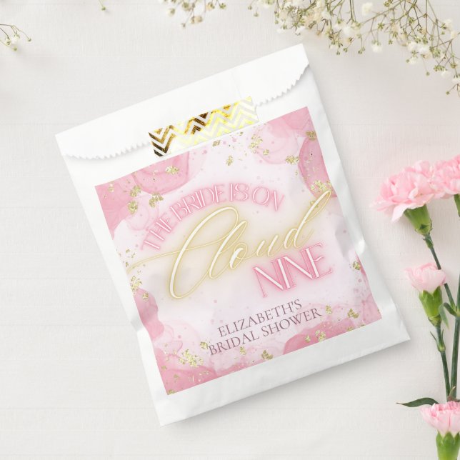 Bolsa De Papel Nueve Nueve Purpurinas de oro rosa brillante ducha (Sellado)