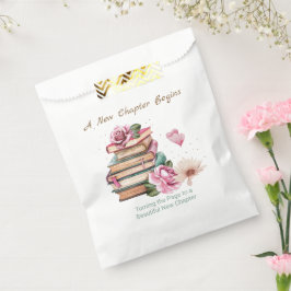 Bolsa De Papel Nuevo Capítulo Comienza Tema Floral de Libro Román