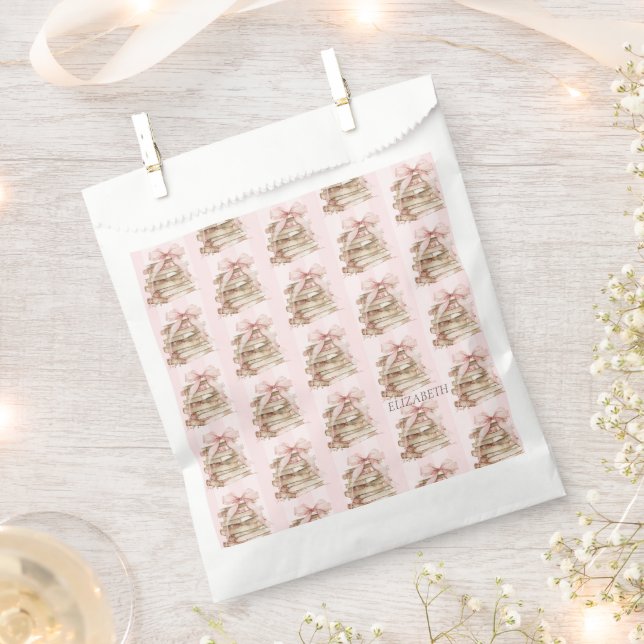 Bolsa De Papel Nuevo capítulo lazos rosados con rayas  (Cortado)