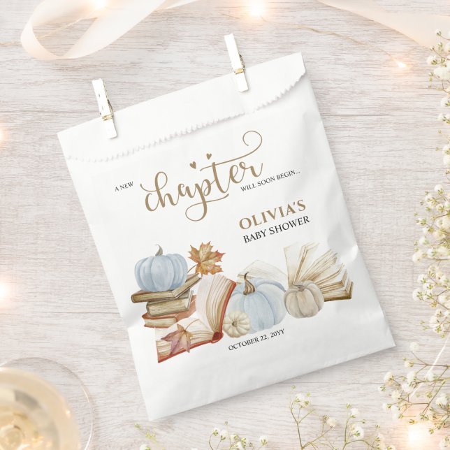 Bolsa De Papel Nuevo Capítulo Libro Tema de la Calabaza Azul Baby (Cortado)