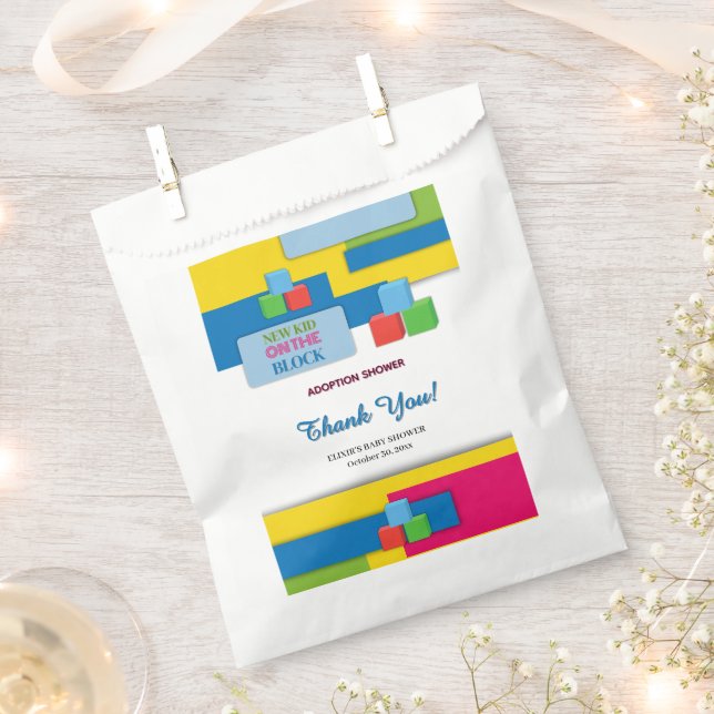 Bolsa De Papel Nuevo Niño En El Baby Shower De Adopción De Bloque (Cortado)