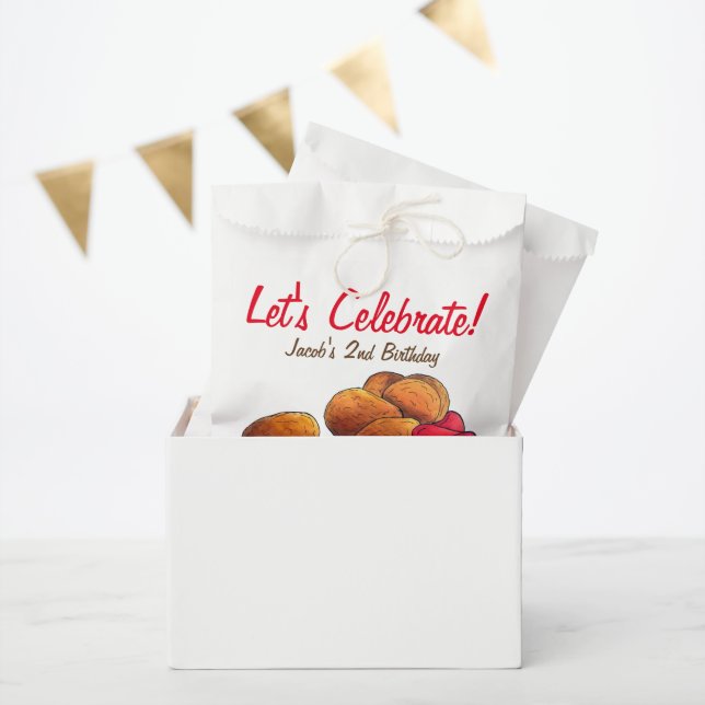 Bolsa De Papel Nuggets de pollo con comida rápida basura Ketchup (Fiesta)