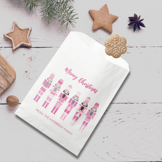BOLSA DE PAPEL NUTCRACKER DE NAVIDADES DE COLOR ROSA (Subido por el creador)
