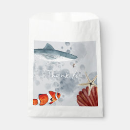 Bolsa De Papel Ocean Animals Fish Shells Fiesta Blue Gracias