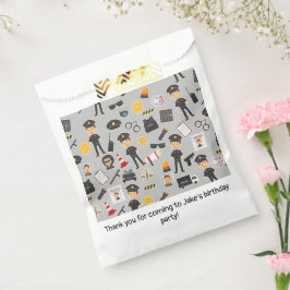 Bolsa De Papel Oficial de policía Partido de Cumpleaños Gray