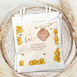 Bolsa De Papel Oh Babee Cute Watercolor Bee Baby shower