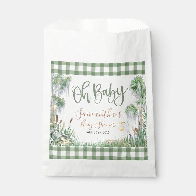 Bolsa De Papel Oh Baby Bayou Swamp Baby Shower (Anverso)