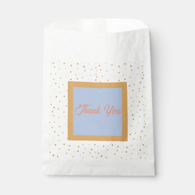 Bolsa De Papel Oh Baby Blue Gold Ginkgo Leaf Baby Shower (Anverso)