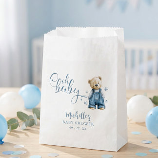 Bolsa De Papel Oh Baby Blue Jean Baby Denim Baby Shower