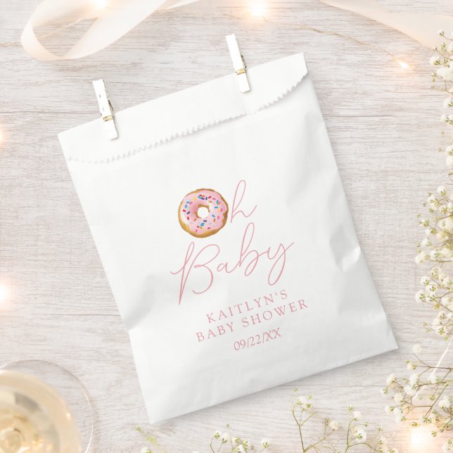 Bolsa De Papel Oh Baby Donut Chicas Sprinkle Baby Shower (Cortado)