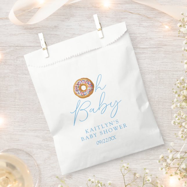 Bolsa De Papel Oh Baby Donut Sprinkle Boys Baby Shower (Cortado)