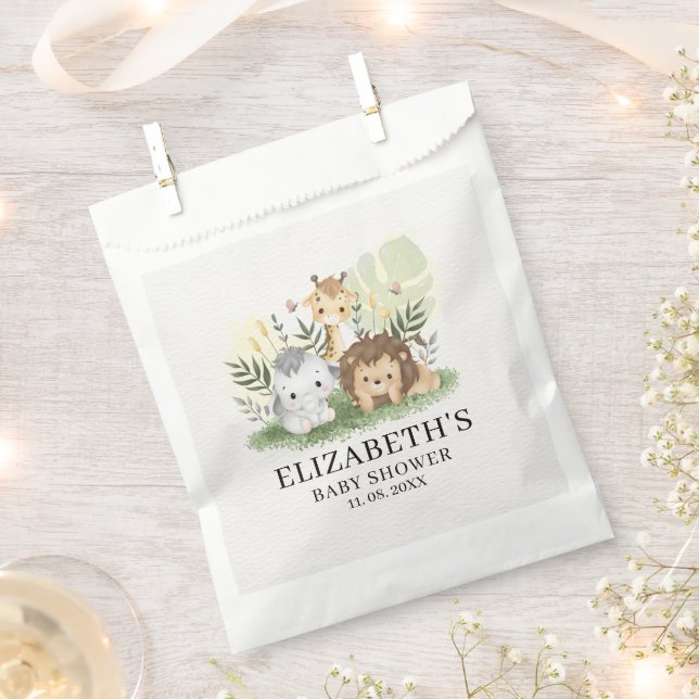 Bolsa De Papel Oh Baby Jungle Animals Baby Shower (Cortado)