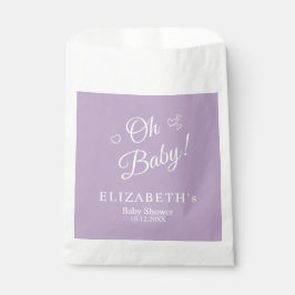 Bolsa De Papel "Oh Baby" Lavender Baby Shower Minimalista moderno