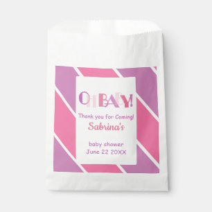 Bolsa De Papel Oh Baby Pink Modern Baby Shower Favor Bag
