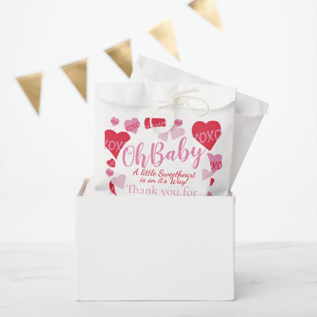 Bolsa De Papel Oh Baby Pink Red Hoyers Baby Shower White (Fiesta)