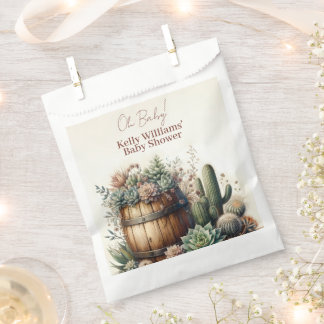 Bolsa De Papel Oh Baby! Rustic Succulents & Cacti Baby Shower