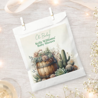 Bolsa De Papel Oh Baby! Rustic Succulents & Cacti Baby Shower