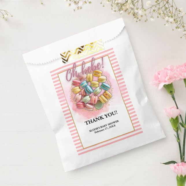 Bolsa De Papel Oh bebe French Patisserie Baby Shower (Sellado)