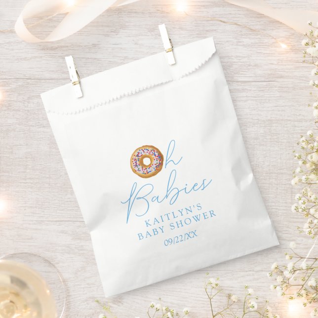 Bolsa De Papel Oh bebés Donut Sprinkle Twins Boys Baby Shower (Cortado)